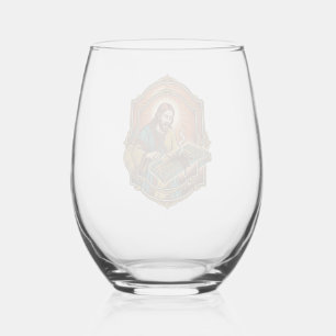 Jesus Coffee Spill Mechanical Keyboard Broken Tech Stemless Wine Glass