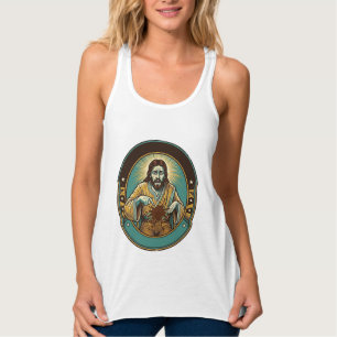 Jesus Coffee Stain Pants Before Meeting Office Wor Singlet