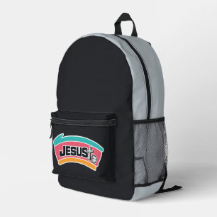 JESUS - Colourful and Sporty Printed Backpack