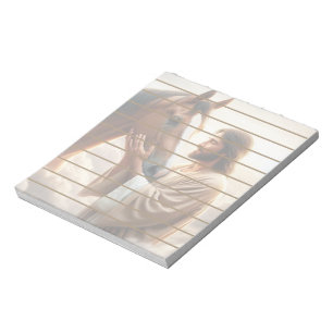Jesus Comforting a Horse in Heaven Notepad