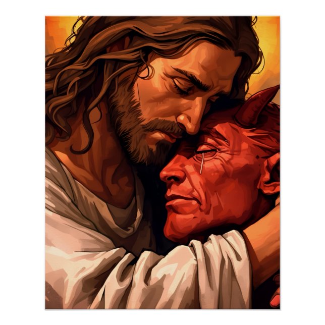 Jesus Comforting Lucifer  Poster (Front)