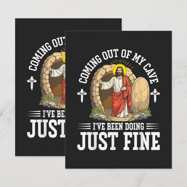 Jesus Coming Out Of My Cave Card (Front/Back)