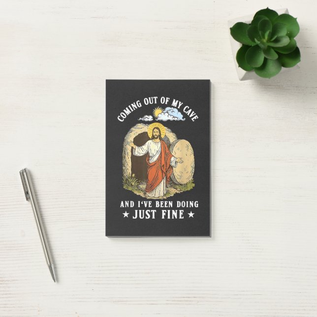 Jesus Coming Out of My Cave  Post-it Notes (Office)