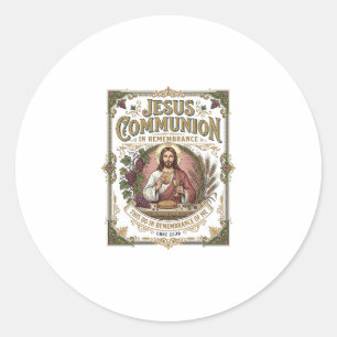 Jesus Communion Jesus Communion Christian Faith Vi Classic Round Sticker