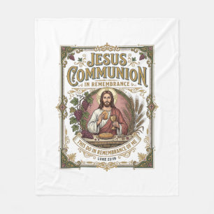 Jesus Communion Jesus Communion Christian Faith Vi Fleece Blanket