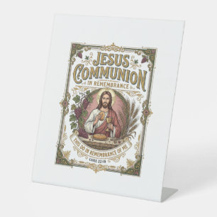 Jesus Communion Jesus Communion Christian Faith Vi Pedestal Sign
