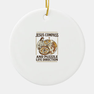 Jesus Compass And Puzzle Life Direction Jesus Comp Ceramic Tree Decoration