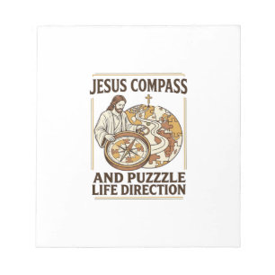 Jesus Compass And Puzzle Life Direction Jesus Comp Notepad