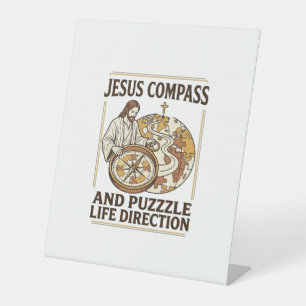 Jesus Compass And Puzzle Life Direction Jesus Comp Pedestal Sign