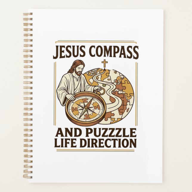 Jesus Compass And Puzzle Life Direction Jesus Comp Planner (Front)