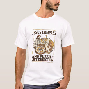 Jesus Compass And Puzzle Life Direction Jesus Comp T-Shirt