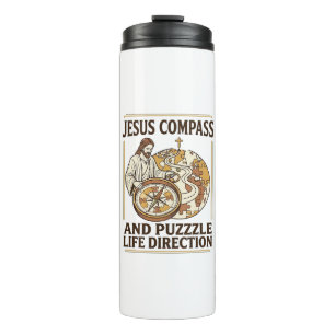 Jesus Compass And Puzzle Life Direction Jesus Comp Thermal Tumbler
