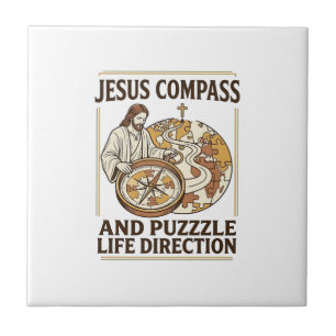 Jesus Compass And Puzzle Life Direction Jesus Comp Tile