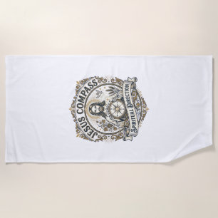 Jesus Compass Spiritual Direction Jesus Compass Sp Beach Towel
