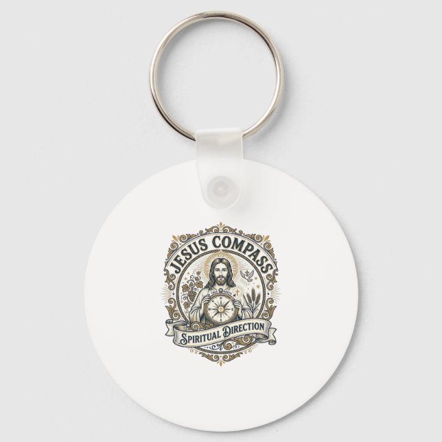 Jesus Compass Spiritual Direction Jesus Compass Sp Key Ring (Front)