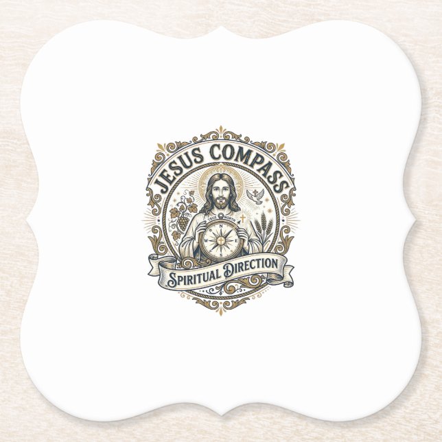 Jesus Compass Spiritual Direction Jesus Compass Sp Paper Coaster (Front)