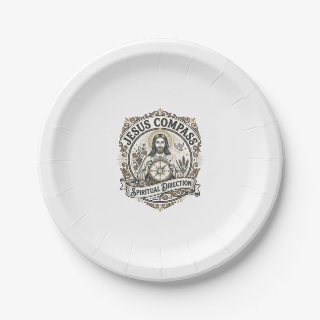 Jesus Compass Spiritual Direction Jesus Compass Sp Paper Plate (Front)