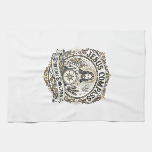 Jesus Compass Spiritual Direction Jesus Compass Sp Tea Towel