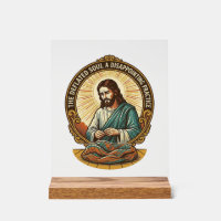 Jesus Completely Deflated Flat Yoga Ball Gym Humou