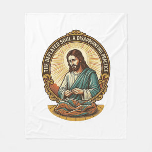 Jesus Completely Deflated Flat Yoga Ball Gym Humou Fleece Blanket