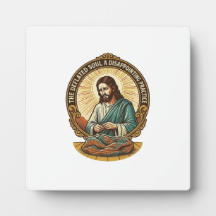 Jesus Completely Deflated Flat Yoga Ball Gym Humou Plaque