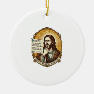 Jesus Confused Auto Translate Post Fail Social Hum Ceramic Tree Decoration