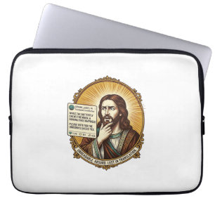 Jesus Confused Auto Translate Post Fail Social Hum Laptop Sleeve