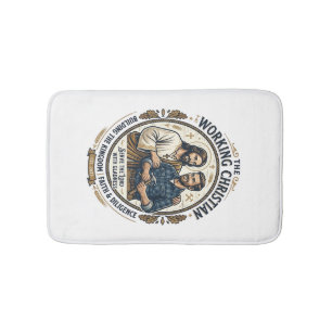 Jesus Construction Trades Shirt Christian Graphic_ Bath Mat