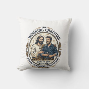 Jesus Construction Trades Shirt Christian Graphic_ Cushion