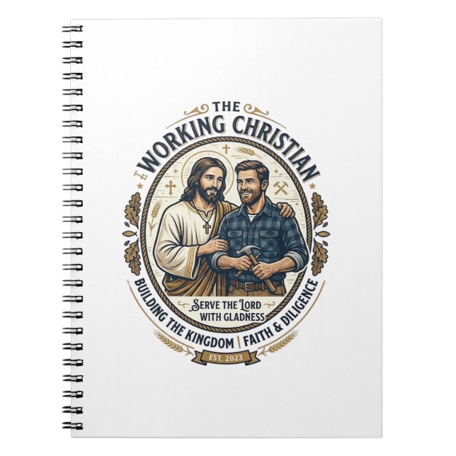Jesus Construction Trades Shirt Christian Graphic_ Notebook (Front)