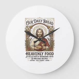 Jesus Cookbook Recipe Card Aesthetic Vintage Shirt Large Clock