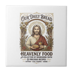 Jesus Cookbook Recipe Card Aesthetic Vintage Shirt Tile