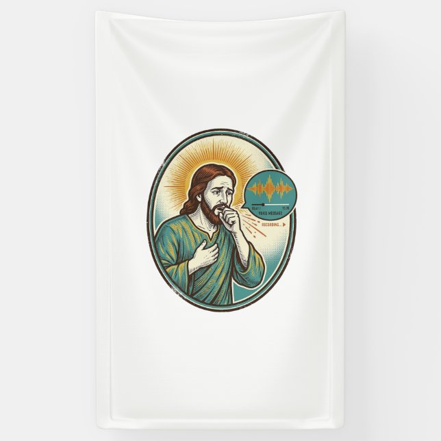 Jesus Coughing Mid Voice Note Audio Message Textin Banner (Vertical)
