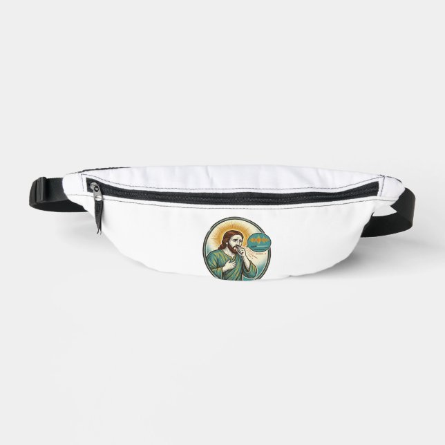 Jesus Coughing Mid Voice Note Audio Message Textin Bum Bags (Front)