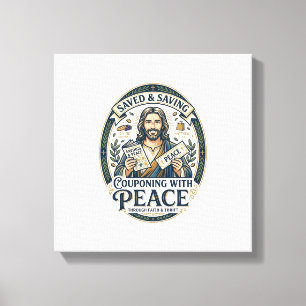 Jesus Coupon Thrift Frugal Shirt Faith Based Desig Canvas Print
