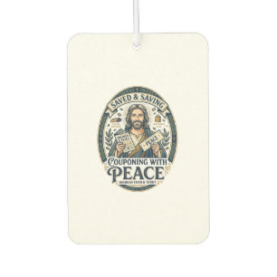 Jesus Coupon Thrift Frugal Shirt Faith Based Desig Car Air Freshener