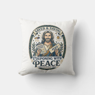 Jesus Coupon Thrift Frugal Shirt Faith Based Desig Cushion