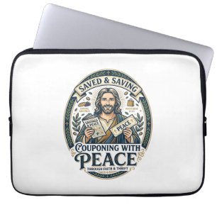 Jesus Coupon Thrift Frugal Shirt Faith Based Desig Laptop Sleeve