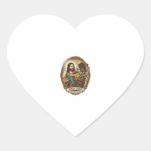 Jesus Crashing Party Jenga Tower Game Fail Humor_1 Heart Sticker