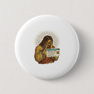 Jesus Cringing Ten Year Old Status Update Humor_1 6 Cm Round Badge