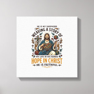 Jesus Crochet Knitting T-Shirt Inspirational Faith Canvas Print