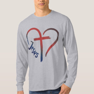 Jesus Cross and Heart Love Symbol T-Shirt