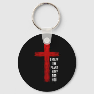 Jesus Cross Bible Verse Christian Long Sleeve  Key Ring