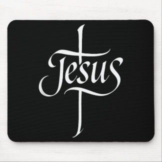 Jesus Cross Calligraphy Worship Faith Design Tank Mouse Pad
