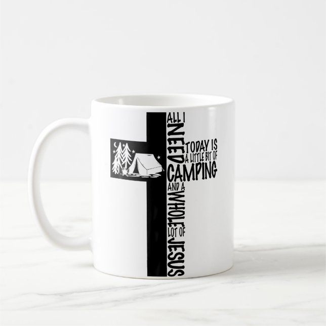 Jesus Cross Camping Christian Blessed Coffee Mug (Left)