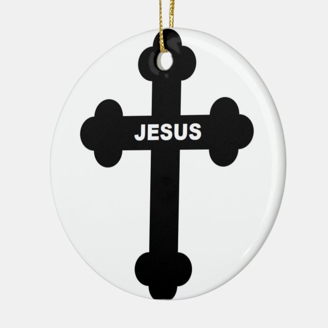 JESUS CROSS CERAMIC TREE DECORATION (Left)