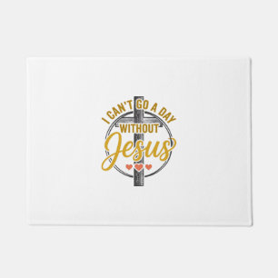 Jesus Cross Christian Typography Shirt Design_1 Doormat