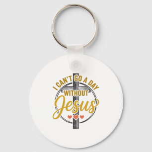 Jesus Cross Christian Typography Shirt Design_1 Key Ring