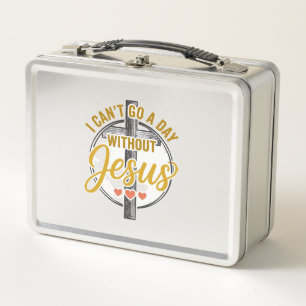 Jesus Cross Christian Typography Shirt Design_1 Metal Lunch Box