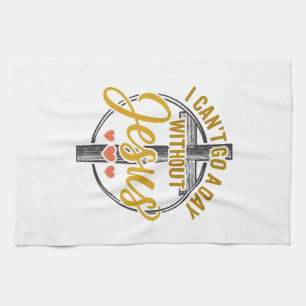 Jesus Cross Christian Typography Shirt Design_1 Tea Towel